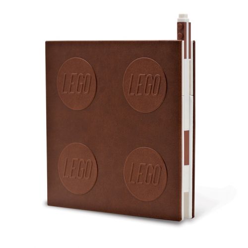 Lego 2.0 Locking Notebook with Gel Pen - Brown: Lego 2.0 Locking Notebook with Gel Pen