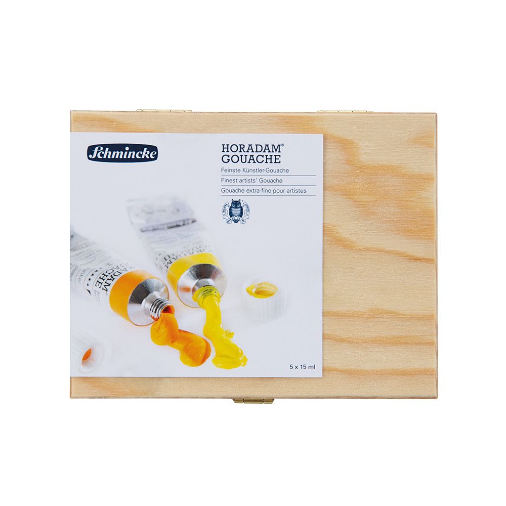 Schmincke Horadam Gouache Wooden Box with 5 x 15ml Tubes