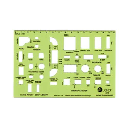 Template Home Furnishings 1:100 164x108mm