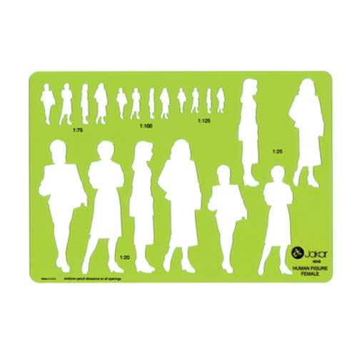 Template Human Figure Female 212x148mm