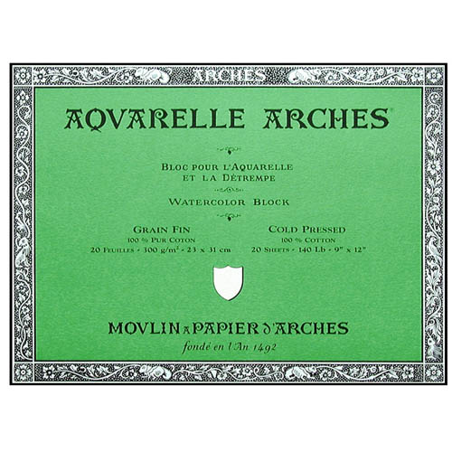 Arches Aquarelle Block 140lb/300gsm Cold Pressed