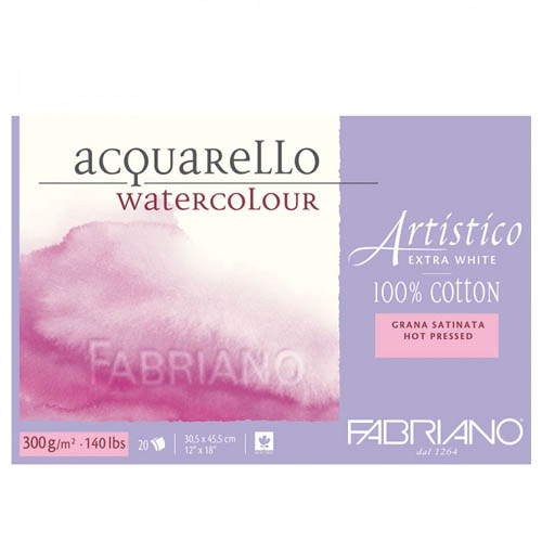 Fabriano Artistico Block 300gsm/140lb Hot Pressed: 9x12in