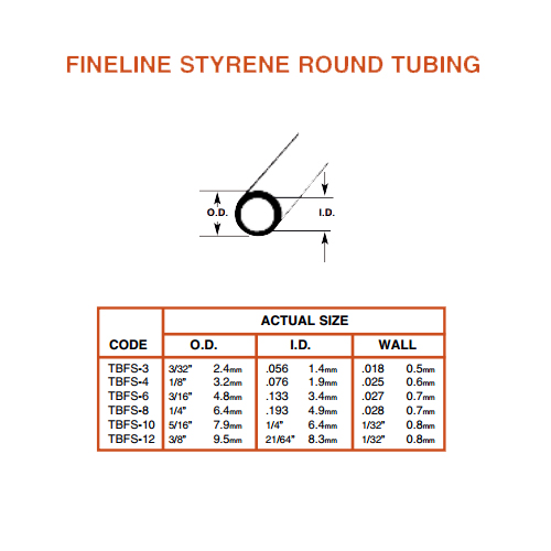 Plastruct Fineline Tube: 5/16