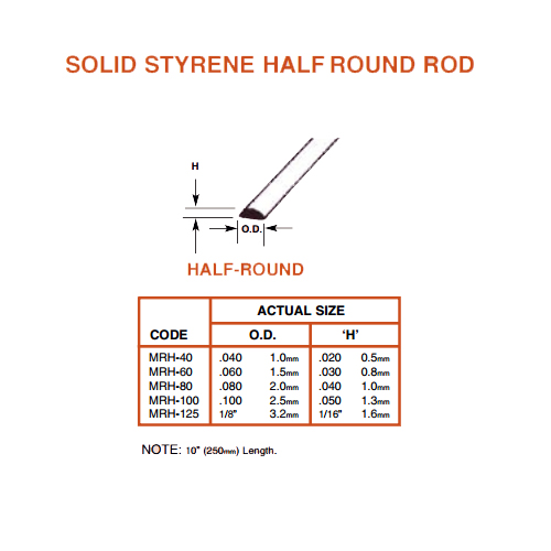 Plastruct Fineline 1/2 Rod