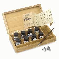 Winsor and Newton Calligraphy Ink Wood Set