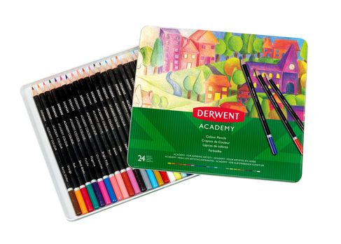 Derwent Academy Colouring Tin Set of 24 Pencils
