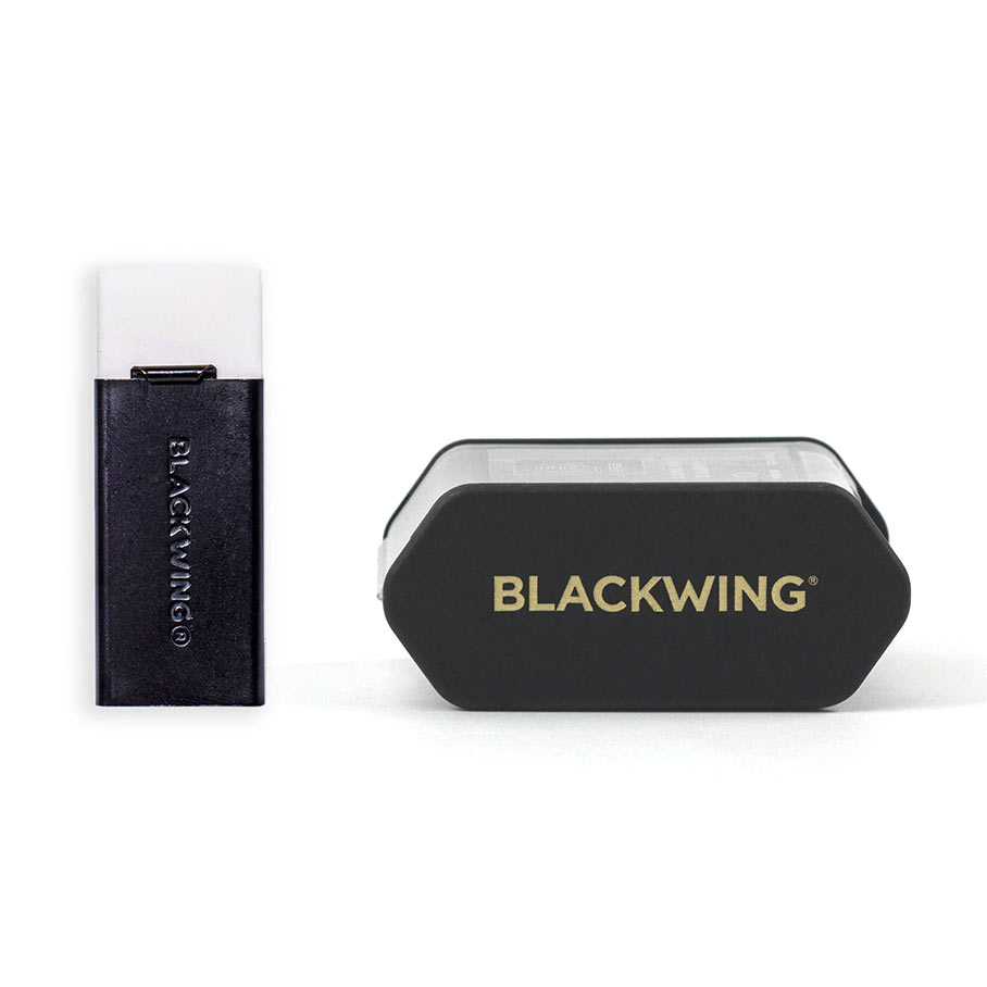 blackwing sharpener and eraser in profile