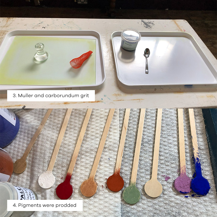 Muller and carborundum grit