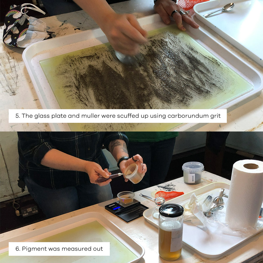 Pigment being measured out