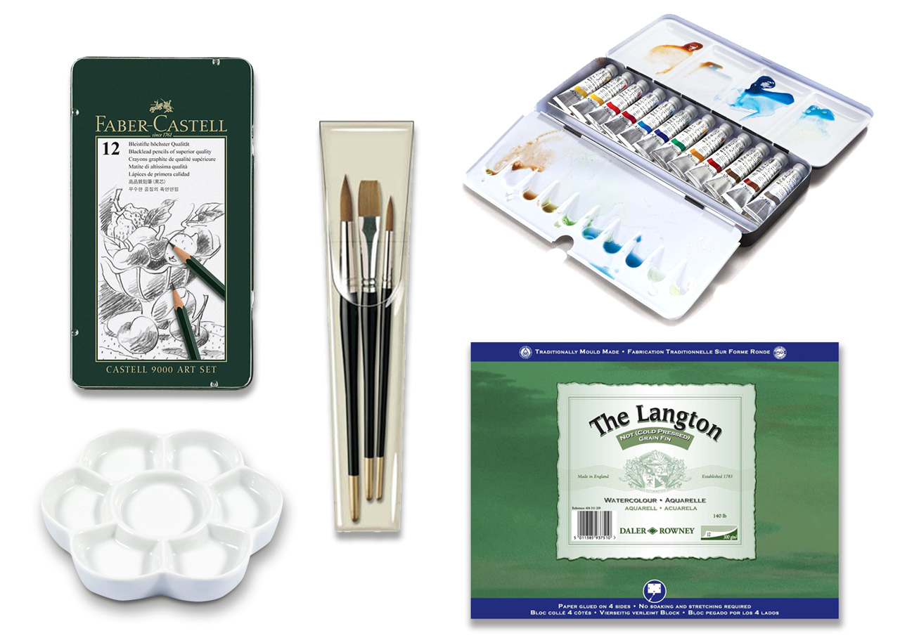 Broad Canvas Artist Watercolour Starter Set Bundle