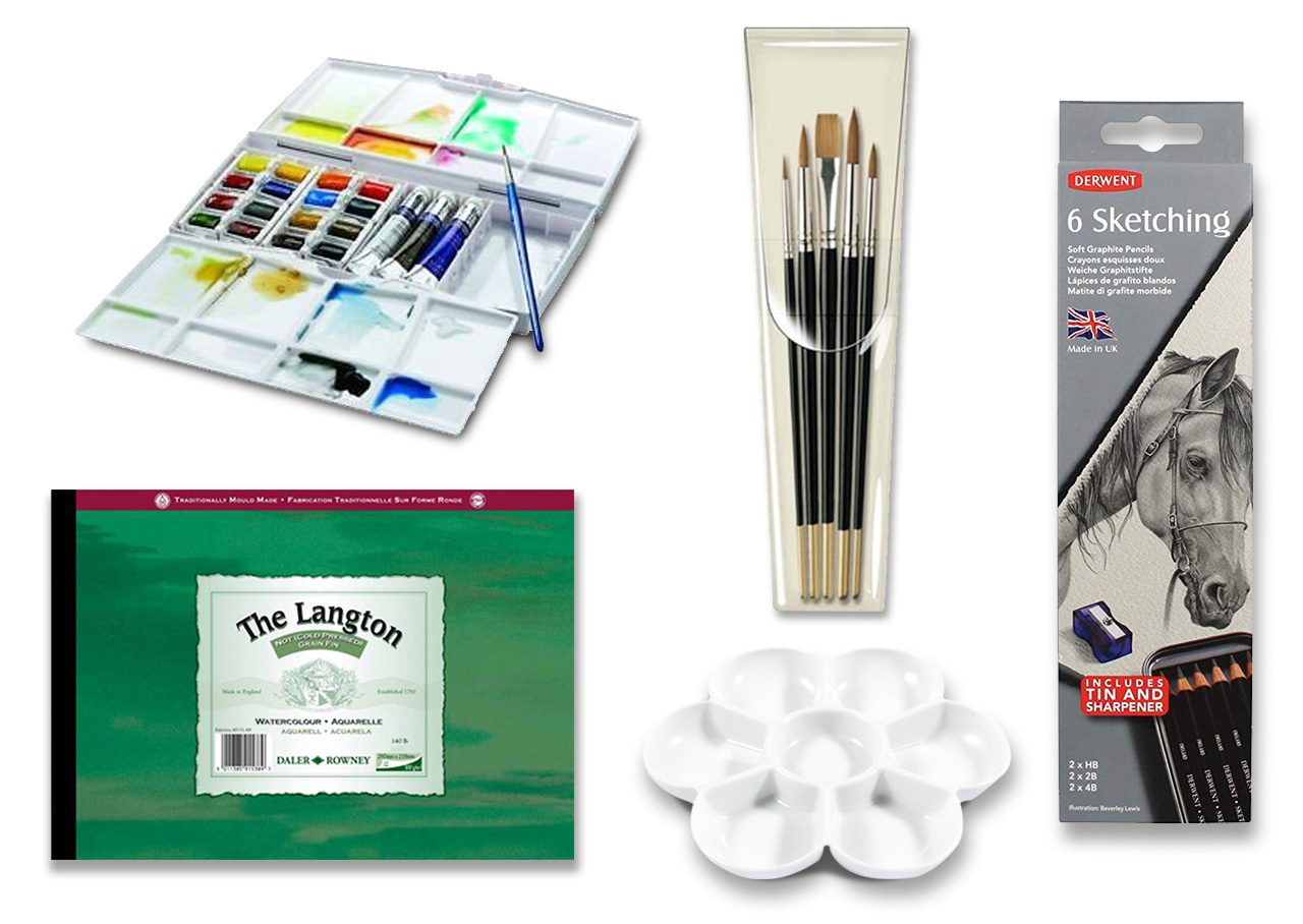 Broad Canvas Student Watercolour Starter Set Bundl