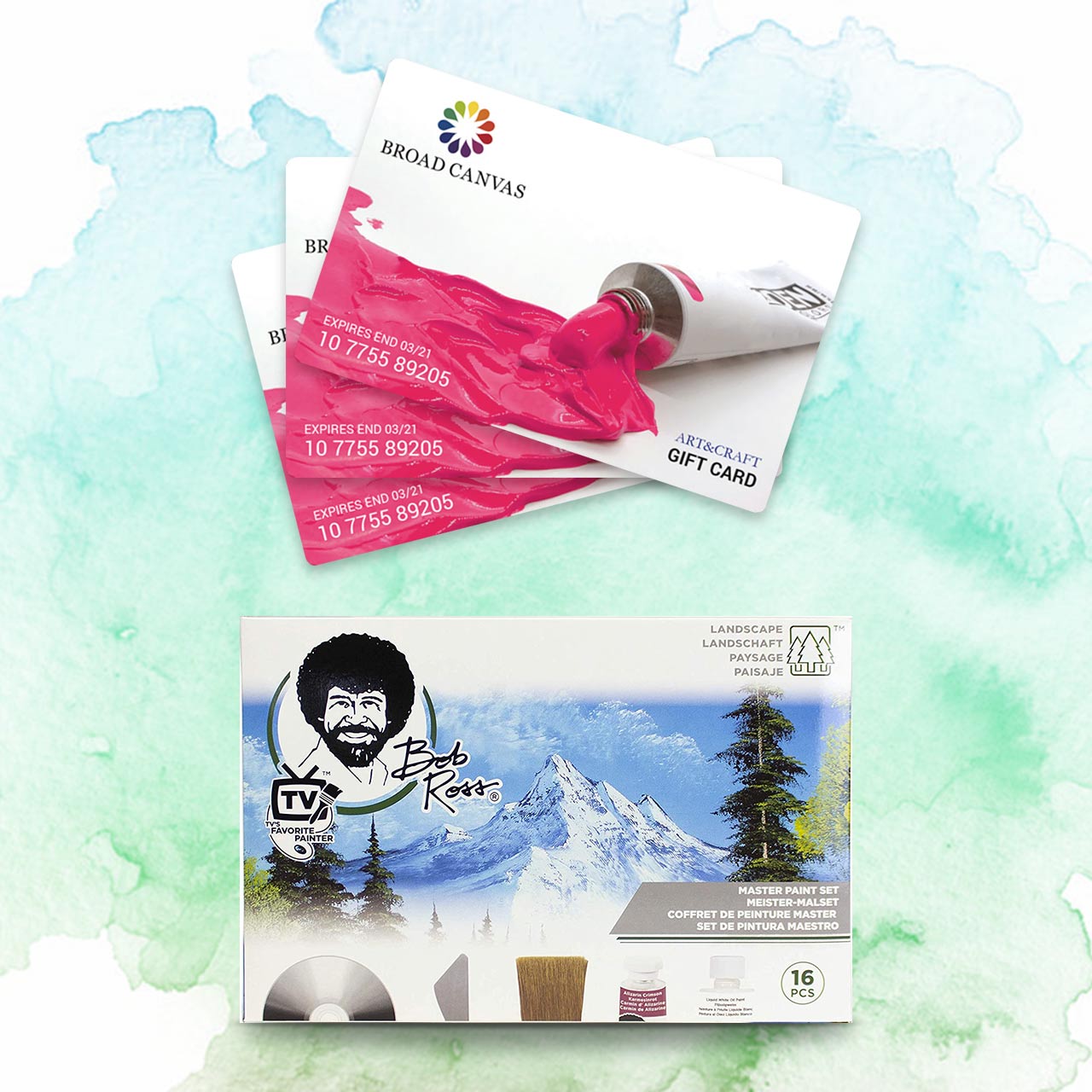 Gift Card and Bob Ross Set
